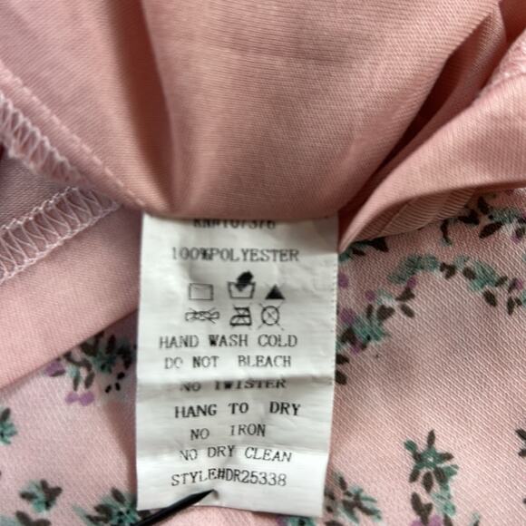 Love Kuza smocked floral print dress in pink, size small - Picture 10 of 12